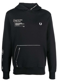 Fred Perry x GATE194 signature-print hoodie