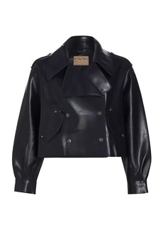 Free People Alexis Vegan Leather Cropped Trench Coat