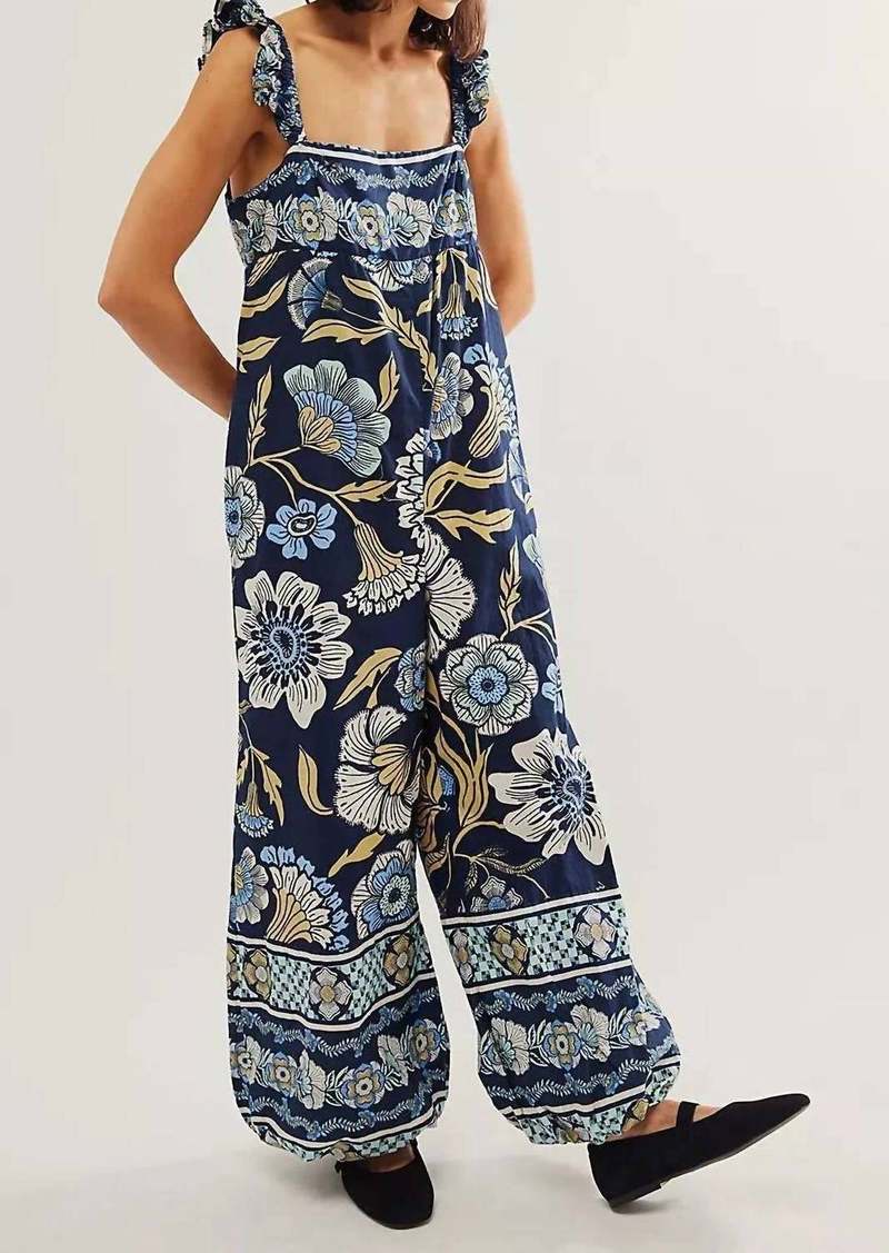 Free People Bali Albright Jumpsuit In Navy Combo