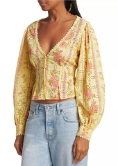 Free People Blossom Cotton Eyelet Top