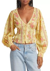 Free People Blossom Cotton Eyelet Top