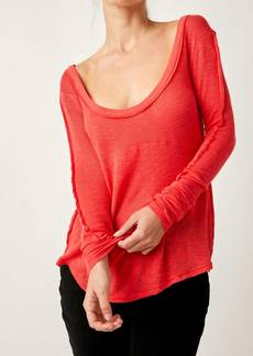 Free People Cabin Fever Layering Top In Red