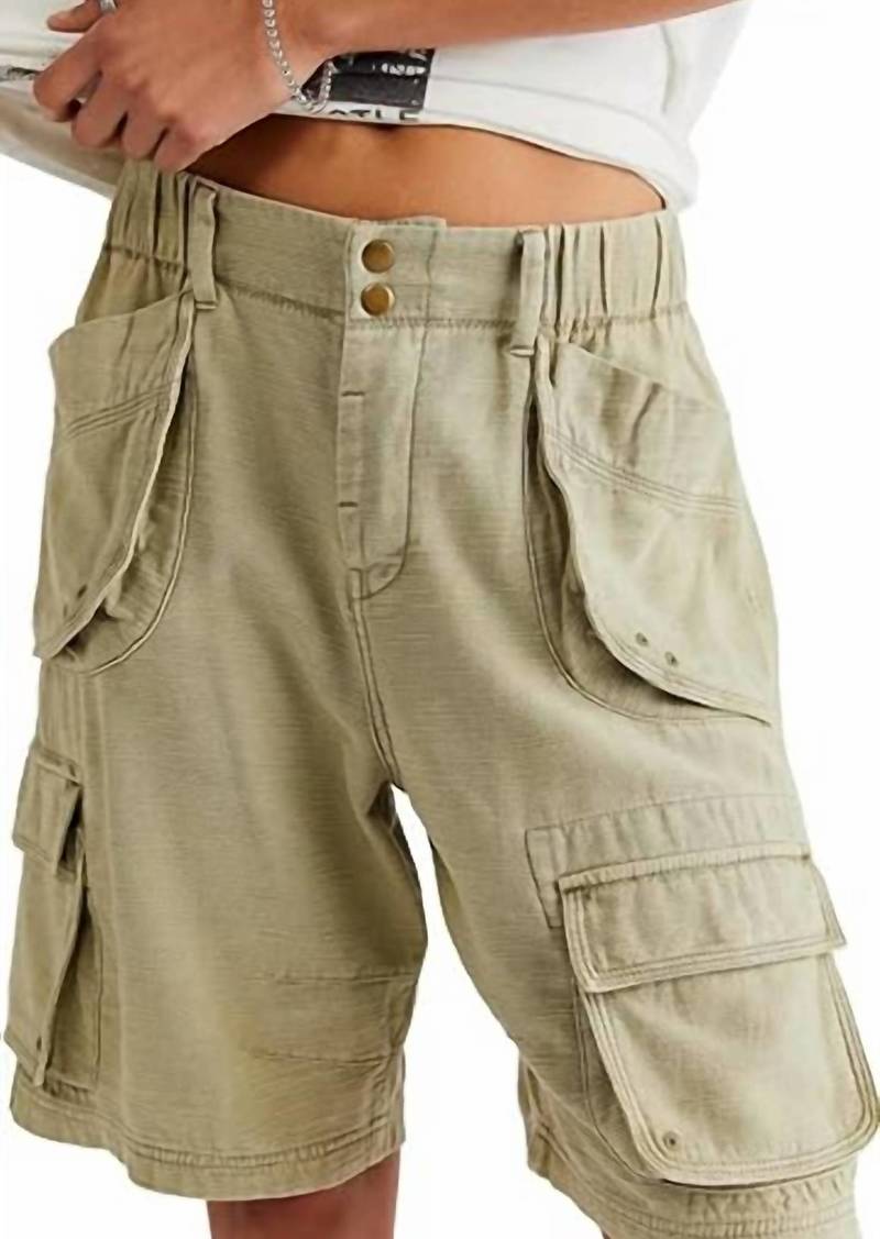 Free People Caymen Cargo Short In Light Willow