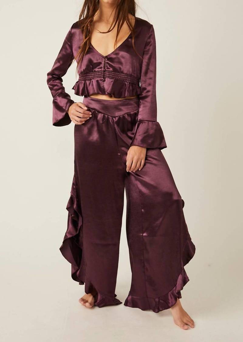 Free People Chasing Love Sleep Pj Set In Precious Wine