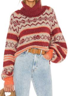 Free People Check Me Out Sweater In Holly Berry Combo