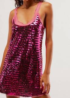 Free People Disco Fever Mini Slip Dress In Pink