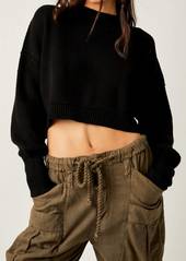 Free People Easy Street Crop Pullover Top In Black