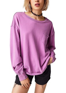 Free People Fade Into You Womens Crewneck Long Sleeve Pullover Top