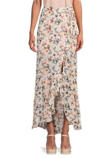 Free People Floral High Low Maxi Skirt