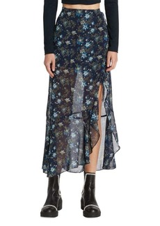 Free People Floral High Low Maxi Skirt