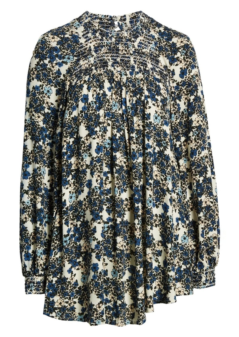 free people flowers in her hair smock detail tunic top