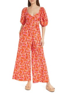 Free People Amy Floral Cotton Jumpsuit in Femme Combo at Nordstrom
