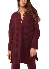 Free People Around the Clock Tunic Sweater in Wine at Nordstrom
