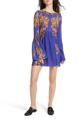 Free People Bell Sleeve Swing Dress in Blue at Nordstrom