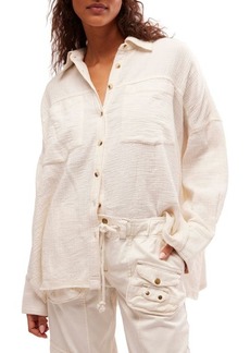 Free People Cardiff Cotton Gauze Button-Up Shirt