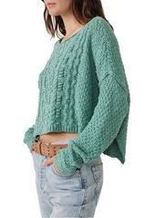 Free People Changing Tides Cotton Crop Pullover in White Spruce at Nordstrom