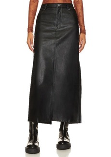 Free People x We The Free City Slicker Faux Leather Maxi Skirt In Black