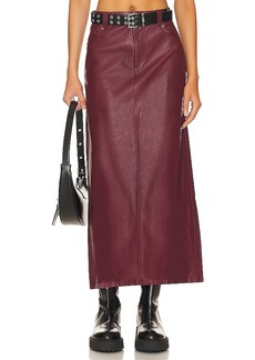 Free People x We The Free City Slicker Leather Maxi Skirt