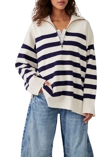 Free People Coastal Stripe Half-Zip Pullover