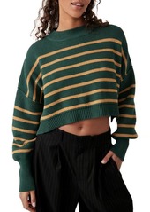 Free People Easy Street Stripe Rib Crop Sweater