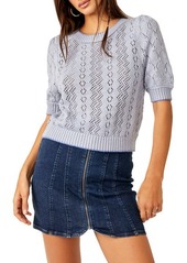 Free People Eloise Open Stitch Puff Shoulder Sweater