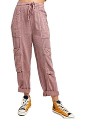 Free People Feelin' Good Linen Blend Utility Pants in Mauve at Nordstrom