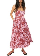 Free People Floral Print Halter Neck Sundress in Watermelon Combo at Nordstrom