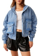 Free People Flying High Cotton & Linen Bomber Jacket