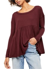 Free People Forever Your Girl Drape Tee in Garnet Empress at Nordstrom