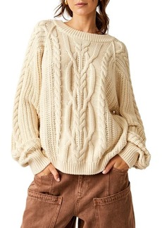 Free People Frankie Cable Cotton Sweater