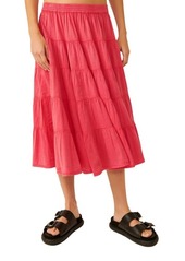 Free People Full Swing Tiered Cotton Blend Midi Skirt