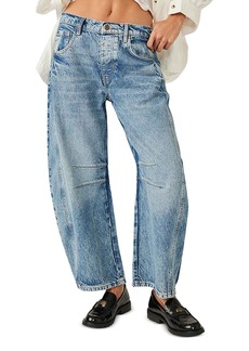 Free People Good Luck High Rise Cropped Wide Leg Barrel Jeans in Ultra Light Beam