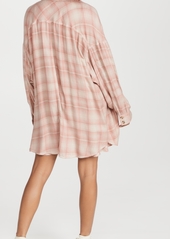 Free People Gracie Plaid Slip and Button Down Set