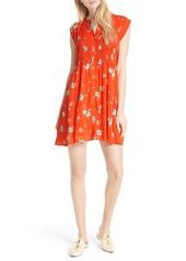 Free People Greatest Day Smocked Minidress in Red at Nordstrom