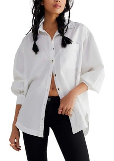 Free People Happy Hour Oversize Poplin Button-Up Shirt