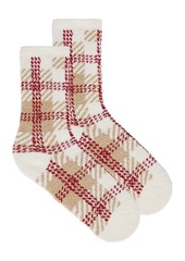 Free People Hilarie Plaid Crew Socks