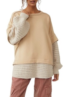 Free People Holly Oversize Mixed Media Sweater