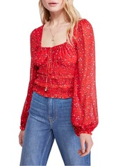 Free People Lolita Floral Print Top in Red at Nordstrom