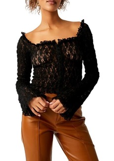 Free People Madison Smocked Lace Top