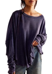 Free People Microphone Drop Waffle Knit Top