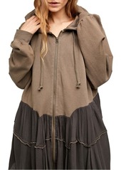 Free People Moon Dust Hooded Cardigan in Dirty Olive at Nordstrom