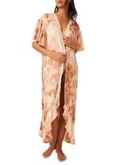 Free People Moonbeams Floral Lace Trim Robe