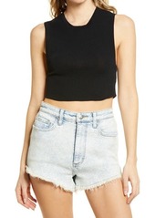Free People Muscle Up Rib Sweater Tank in Black at Nordstrom