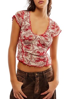 Free People Oh My Baby Crop Mesh T-Shirt