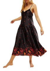 Free People On My Own Floral Satin Nightgown