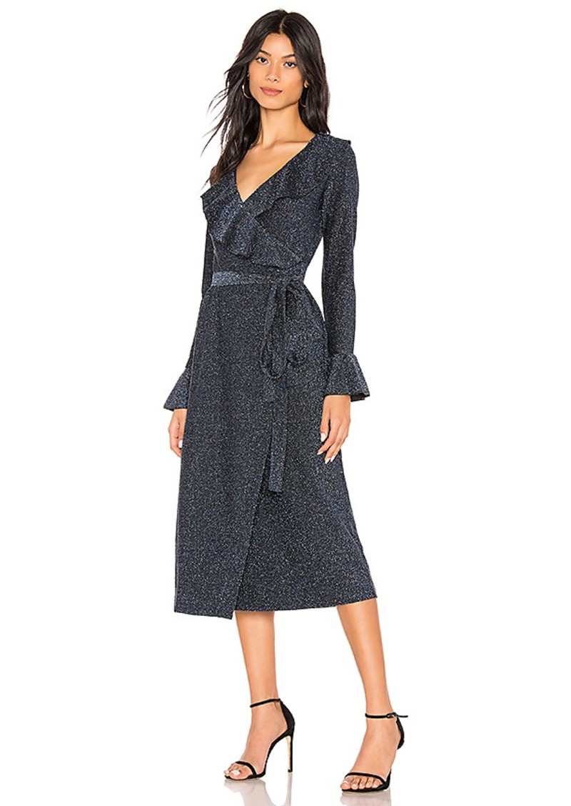 one more time lurex wrap dress