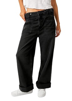 Free People Palmer High Rise Wide Leg Jeans in Outer Space
