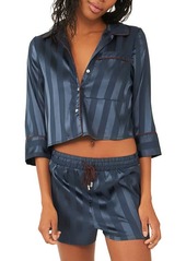 Free People Pillow Talk Satin Stripe Short Pajamas