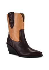 Free People Pitchfork Point Western Boot In Espresso & Camel