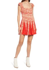 Free People Ponderosa Cutout Back Minidress in Strawberry Combo at Nordstrom